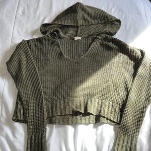 Sky & Sparrow crop top, long sleeve and hoodie, xs